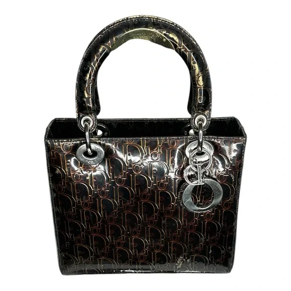 Christian Dior Hand Bag Brown Enamel - Picture 11 of 17